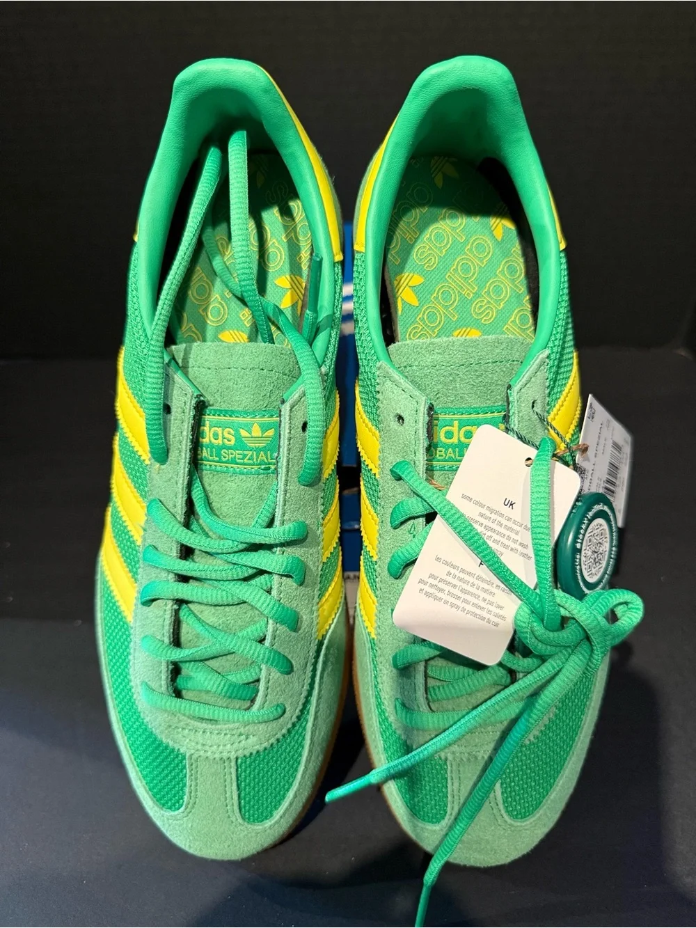 adidas Men’s Handball Spezial Sneakers in Green/Yellow 8M